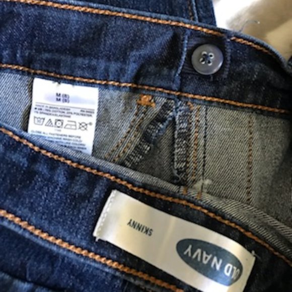 OLD Navey Girls 8 (M) Pull-On Skinny Jeans Dark - Picture 6 of 6